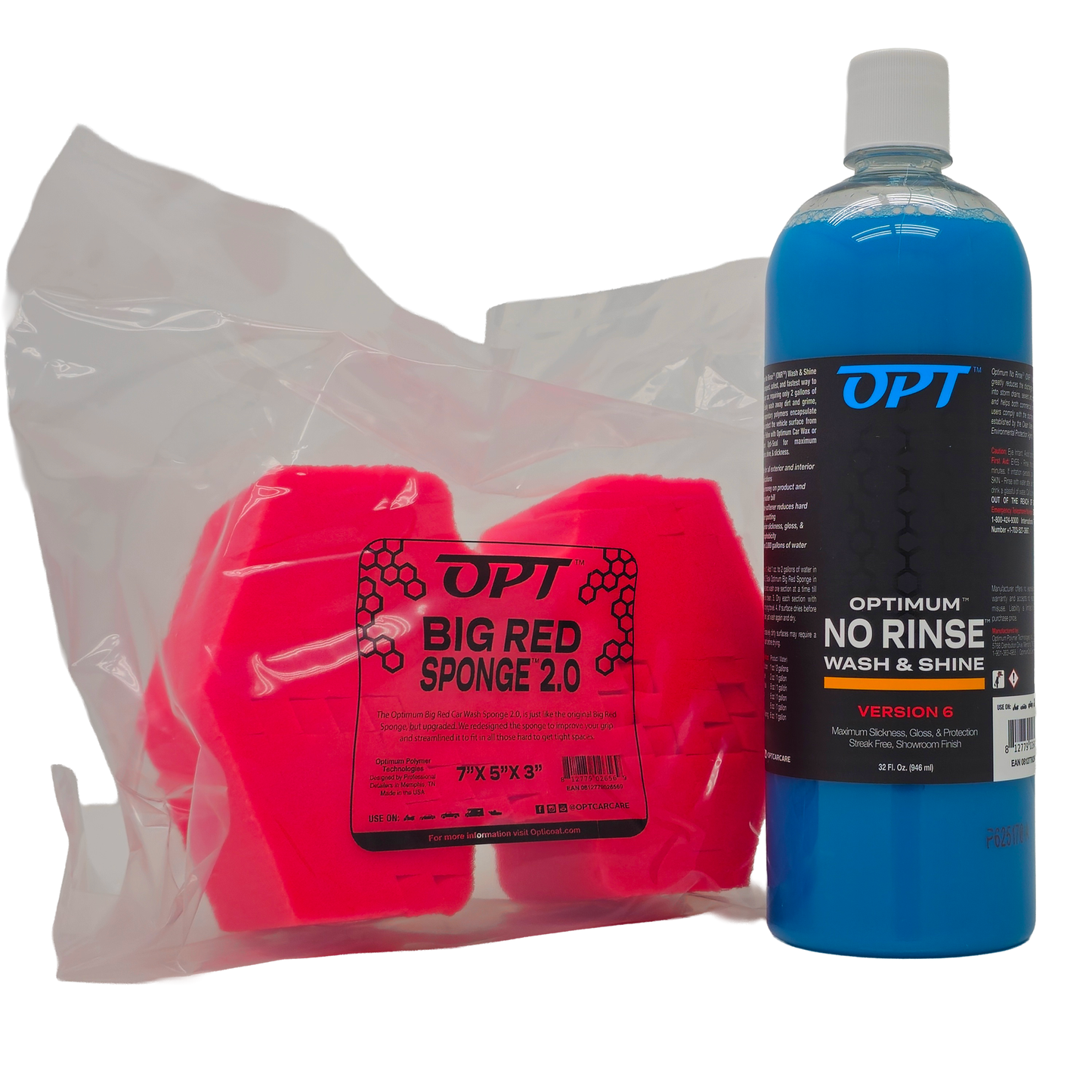 ONR Rinseless Wash Starter Kit with ONR V6 32oz and Big Red Sponge 2.0