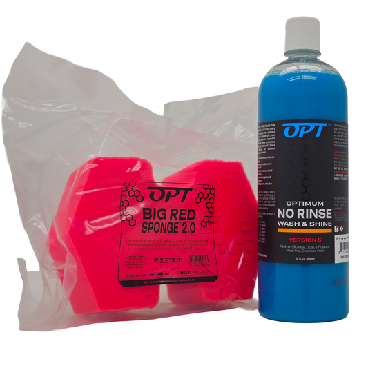 ONR Rinseless Wash Starter Kit with ONR V6 32oz and Big Red Sponge 2.0